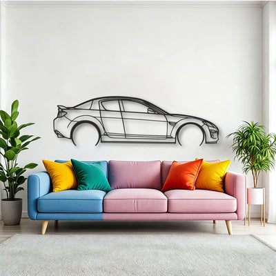 Mazda RX8 Classic Silhouette Metal Wall Art - Tinvibe