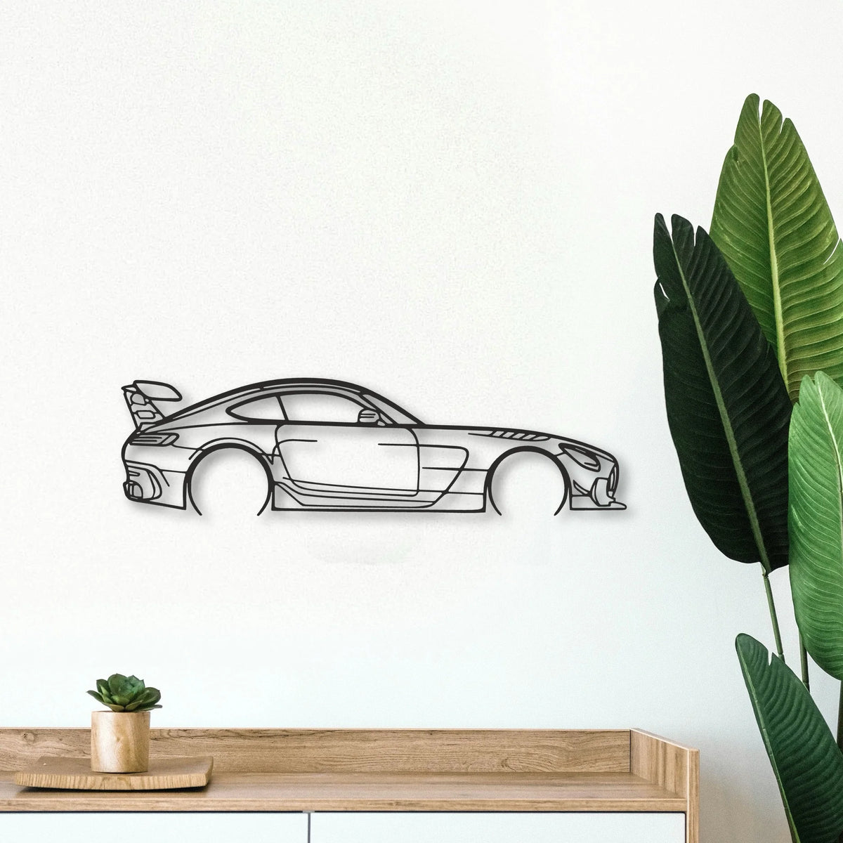 Mercedes AMG GT Classic Silhouette Metal Wall Art - Tinvibe