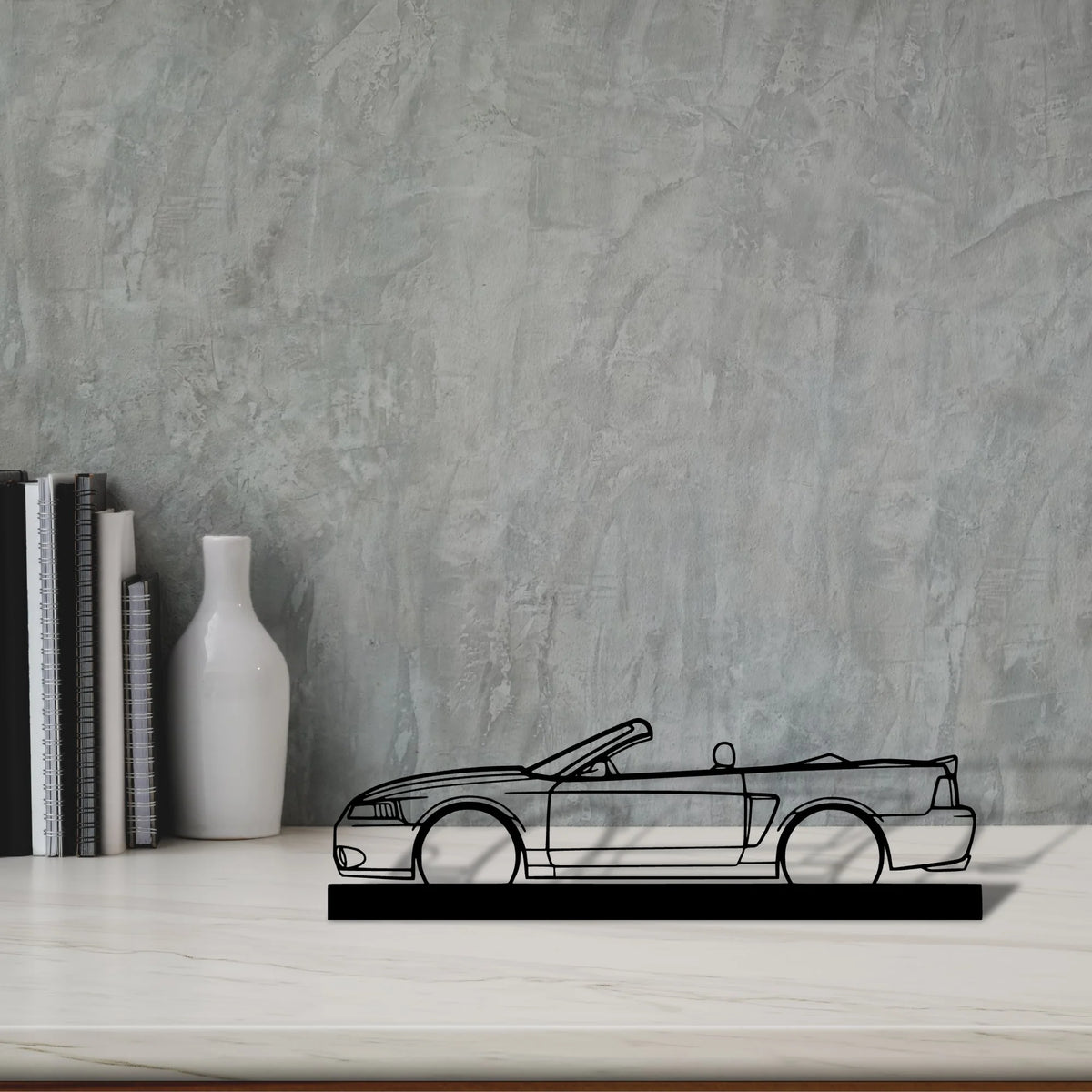 mustang-cobra-cabrio-2004 Silhouette Metal Art Stand - Tinvibe
