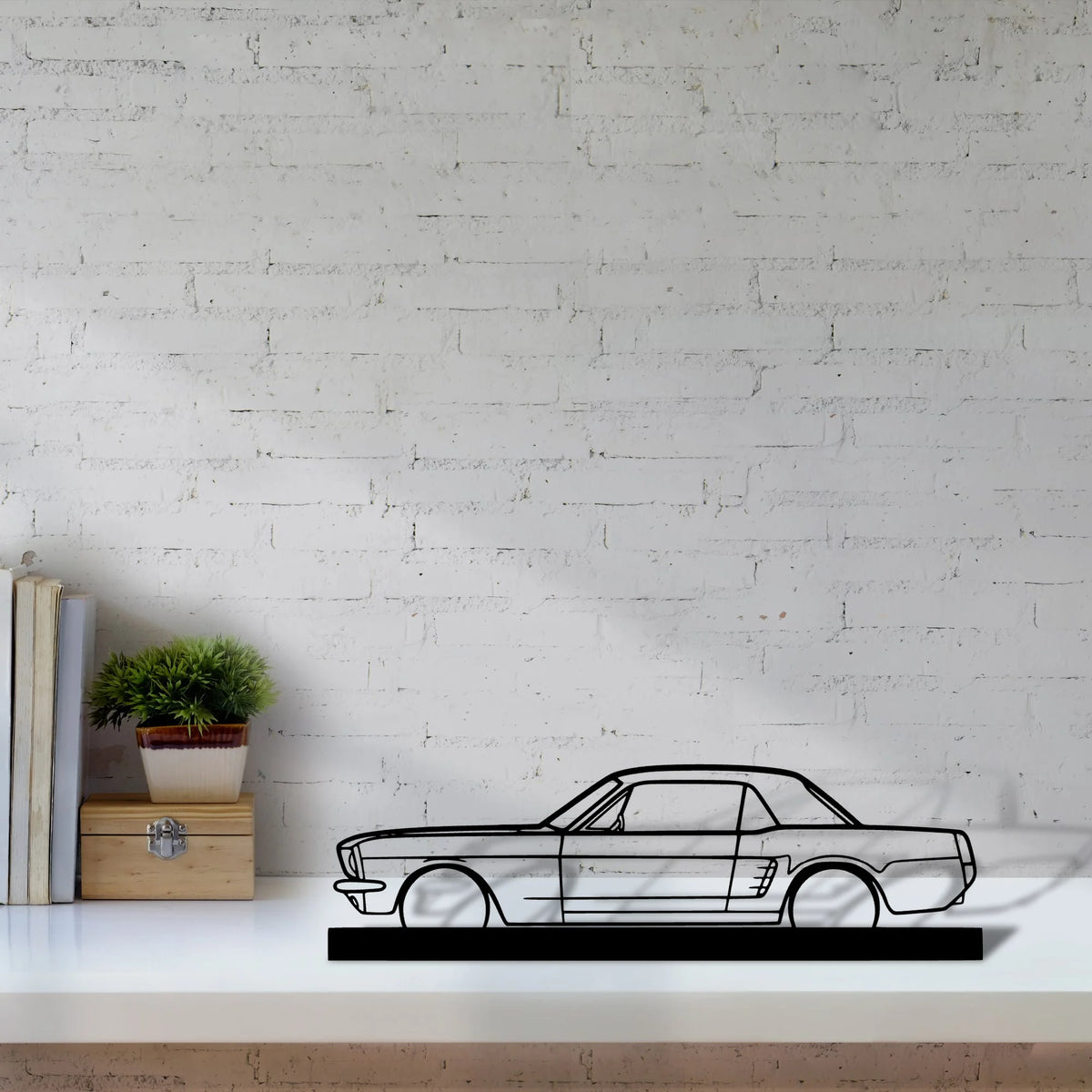 mustang-coupe-1966 Silhouette Metal Art Stand - Tinvibe