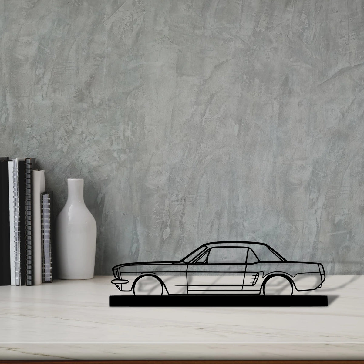 mustang-coupe-1966 Silhouette Metal Art Stand - Tinvibe