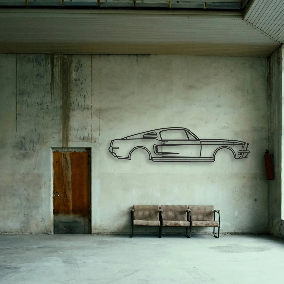 Mustang Classic Silhouette Metal Wall Art - Tinvibe