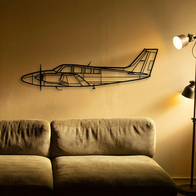 P 180 Avanti Classic Aircraft Silhouette Metal Wall Art - Tinvibe