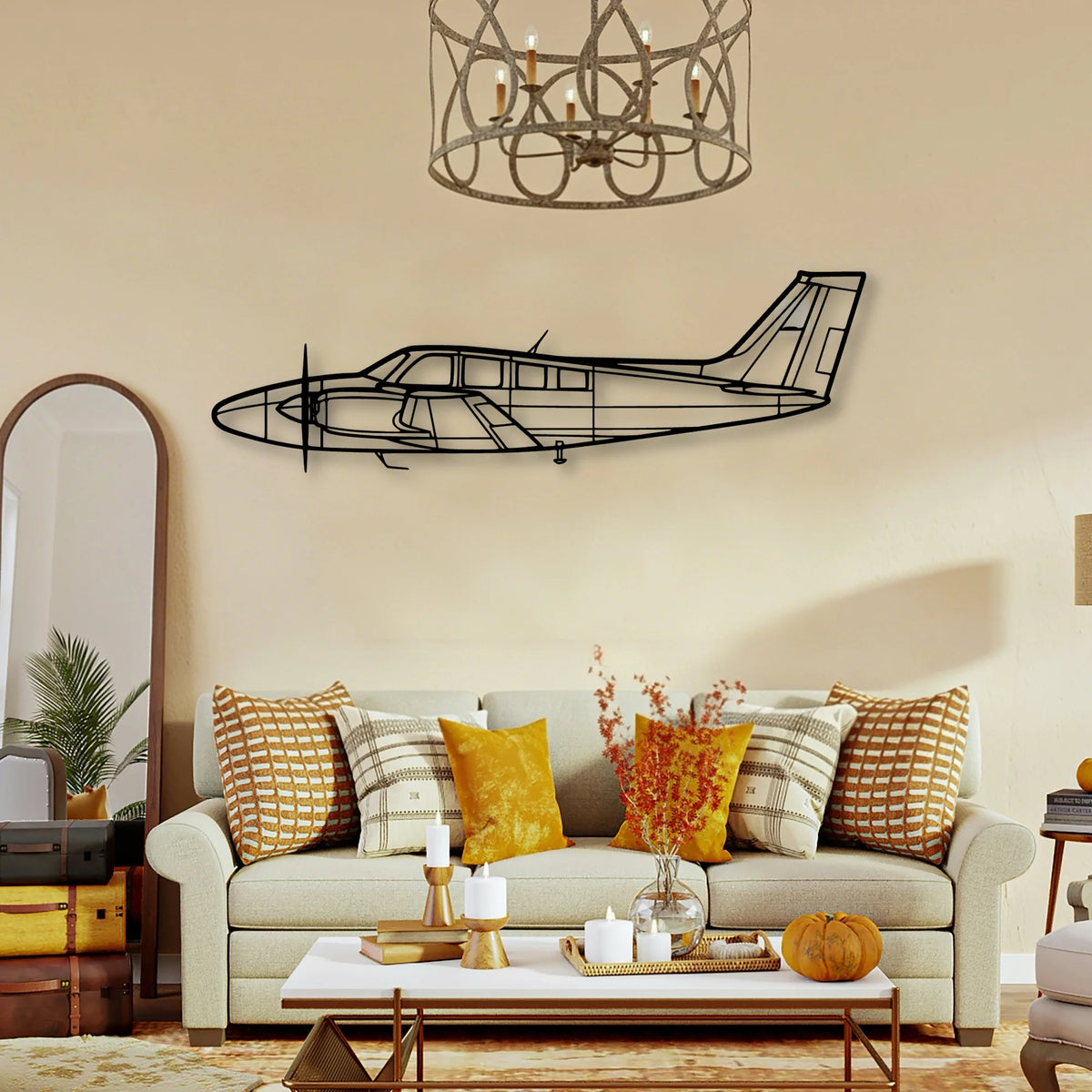 P 180 Avanti Classic Aircraft Silhouette Metal Wall Art - Tinvibe
