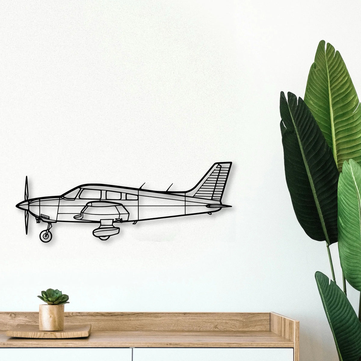 PA 28 181 Archer Classic Aircraft Silhouette Metal Wall Art - Tinvibe