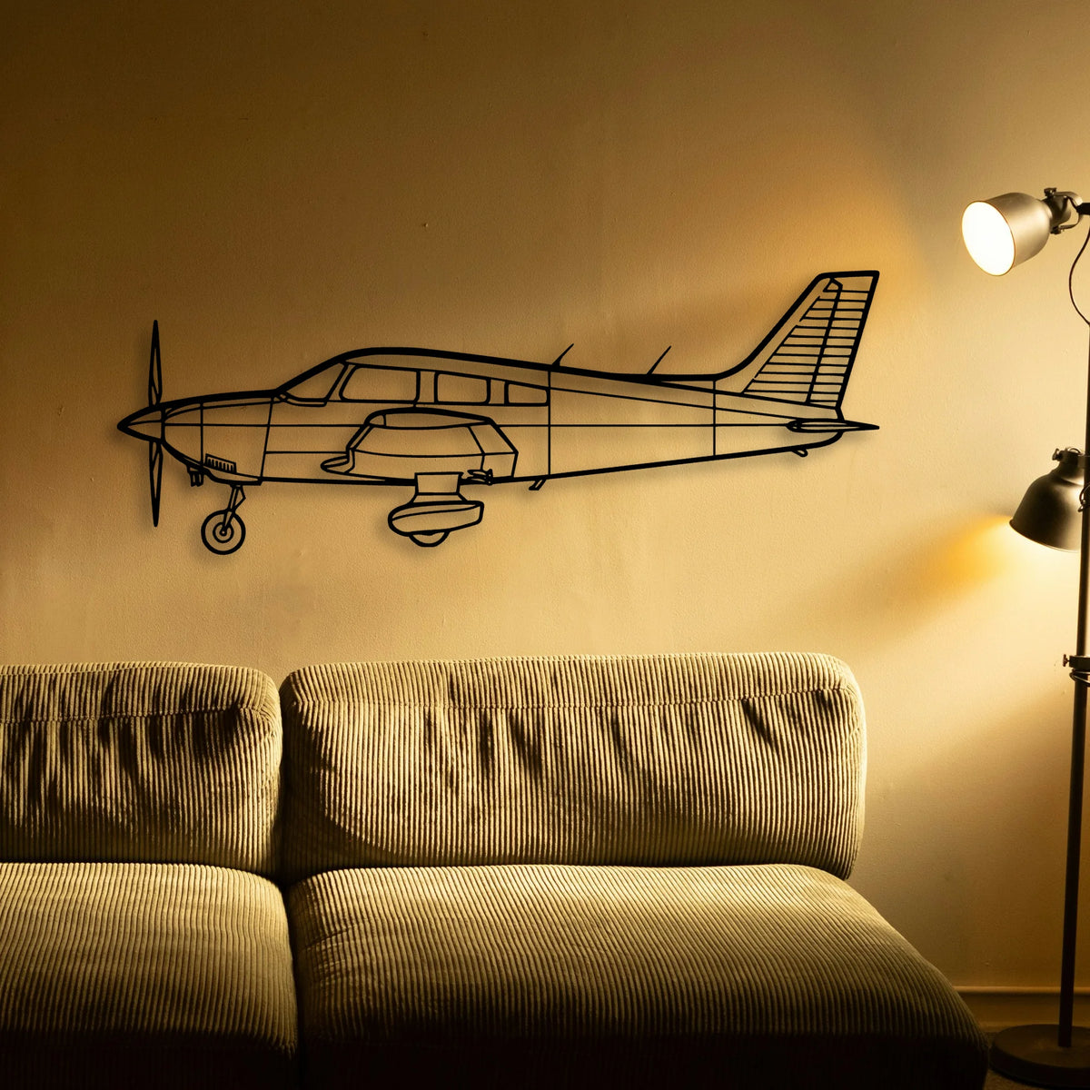 PA 28 181 Archer Classic Aircraft Silhouette Metal Wall Art - Tinvibe