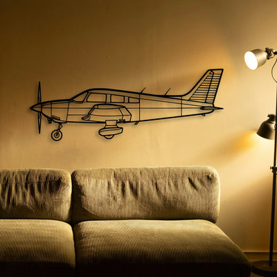 PA 28 181 Archer Classic Aircraft Silhouette Metal Wall Art - Tinvibe