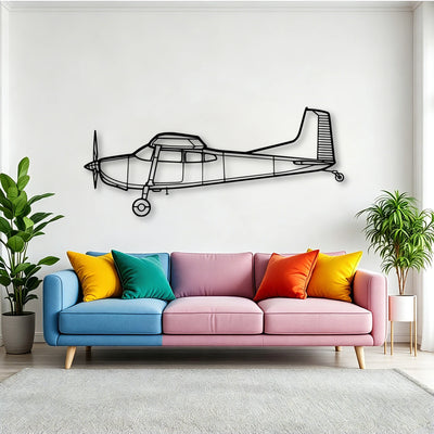 PA 28 Classic Aircraft Silhouette Metal Wall Art - Tinvibe