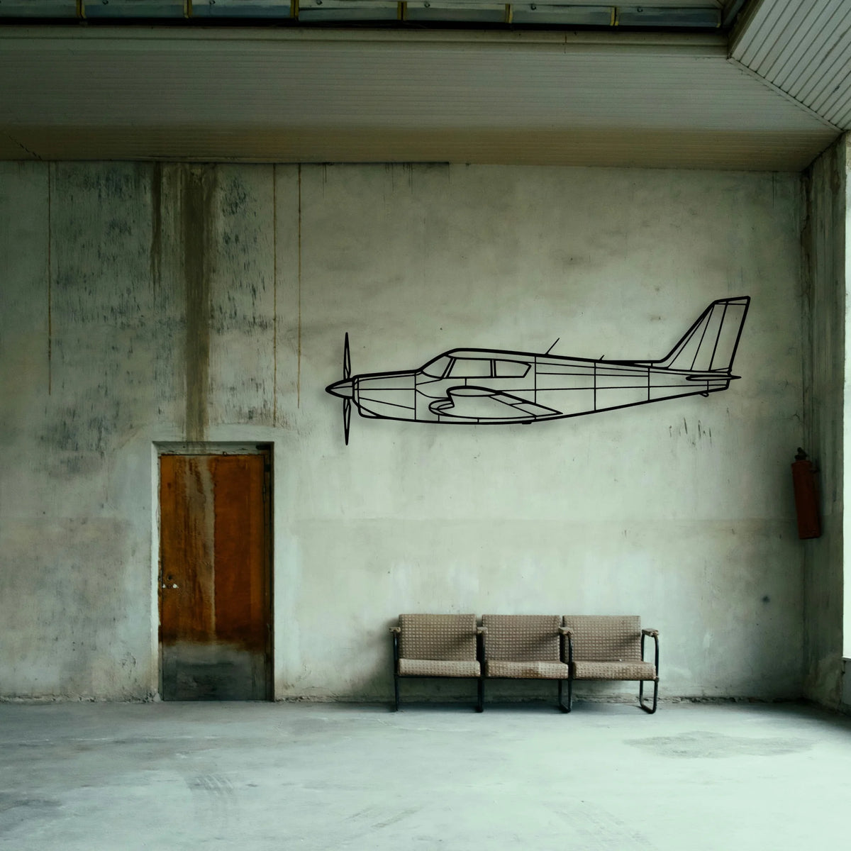 PA 46 Malibu Classic Aircraft Silhouette Metal Wall Art - Tinvibe