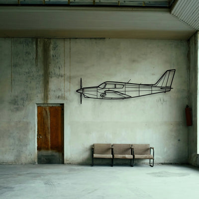 PA 46 Malibu Classic Aircraft Silhouette Metal Wall Art - Tinvibe