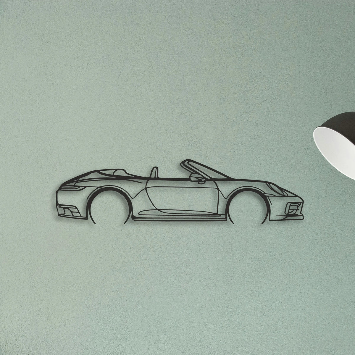 Porsche 911 Model 992 Convertible Classic Silhouette Metal Wall Art - Tinvibe