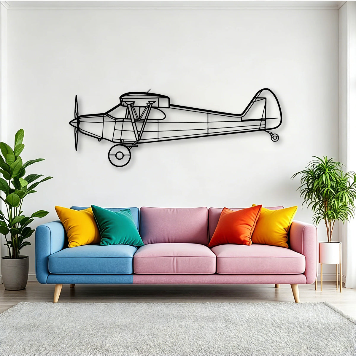 Raf F 4K Phantom Classic Aircraft Silhouette Metal Wall Art - Tinvibe