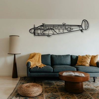 Rc 45 Classic Aircraft Silhouette Metal Wall Art - Tinvibe