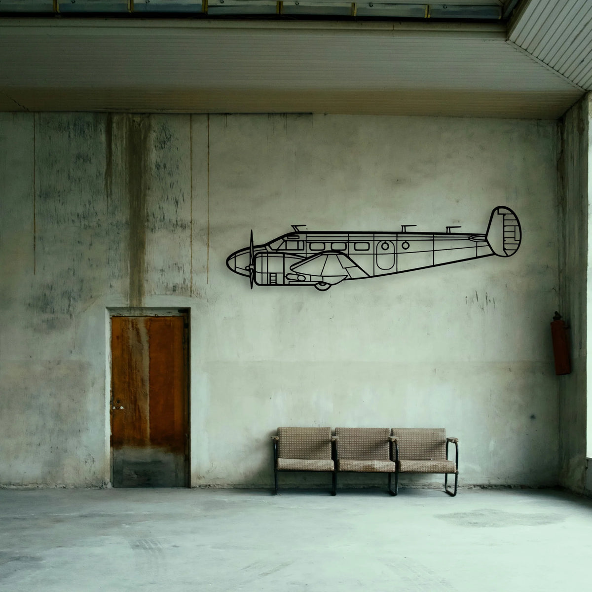 Rv 12IS Classic Aircraft Silhouette Metal Wall Art - Tinvibe