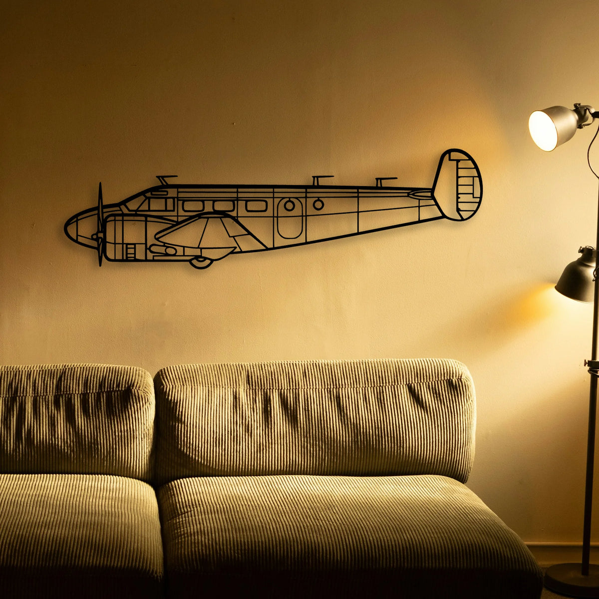 Rv 12IS Classic Aircraft Silhouette Metal Wall Art - Tinvibe