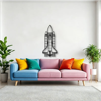 Space System Classic Aircraft Silhouette Metal Wall Art - Tinvibe