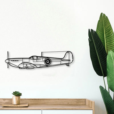 Spitfire Classic Aircraft Silhouette Metal Wall Art - Tinvibe