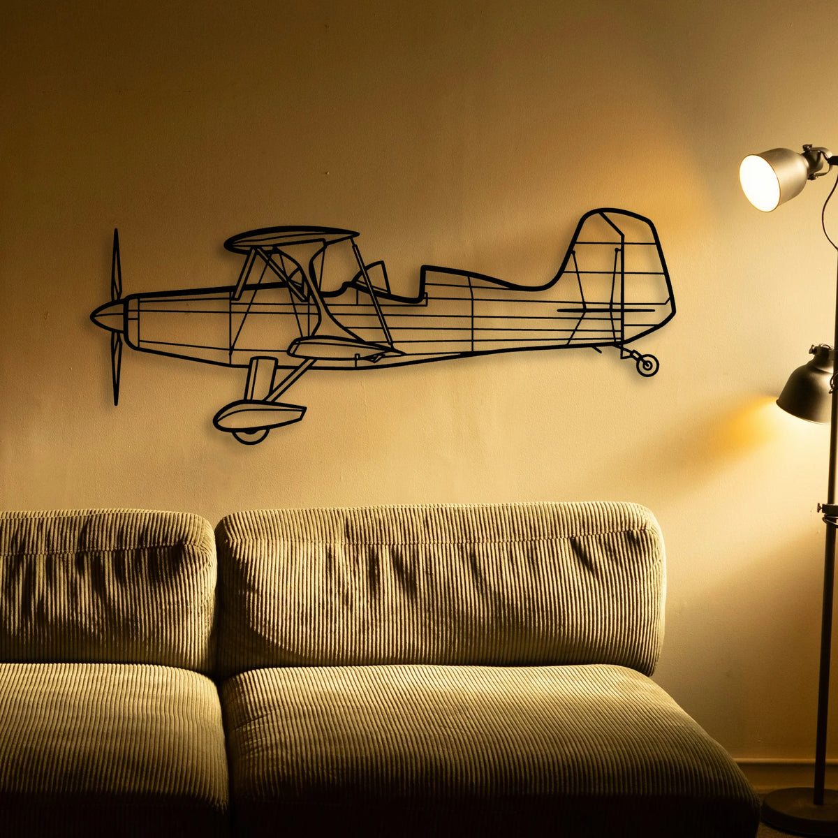 Starduster Too 2 Classic Aircraft Silhouette Metal Wall Art - Tinvibe