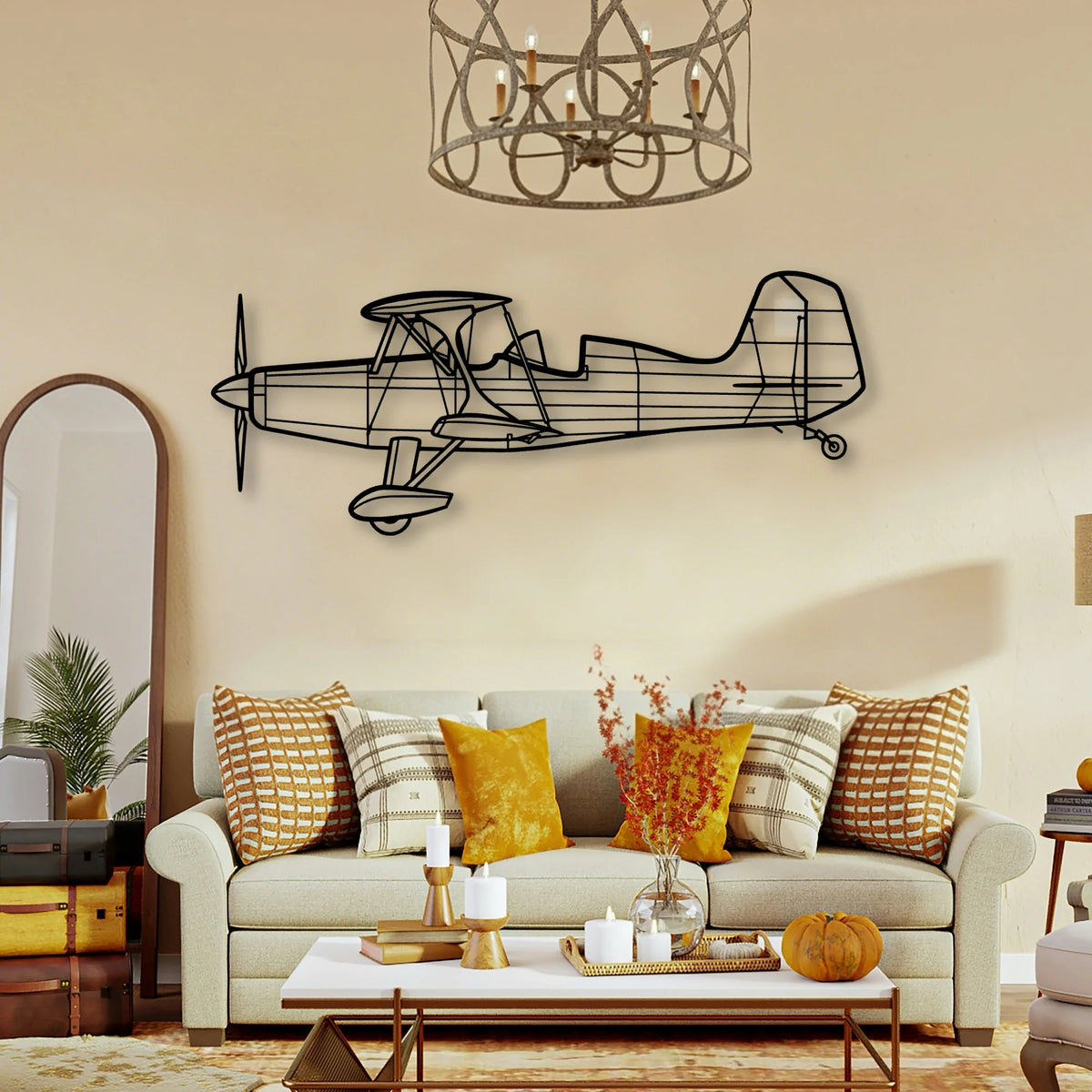Starduster Too 2 Classic Aircraft Silhouette Metal Wall Art - Tinvibe