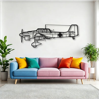 Stuka Ju 87 Classic Aircraft Silhouette Metal Wall Art - Tinvibe