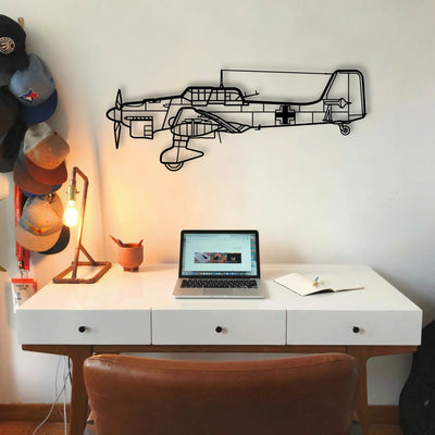 Stuka Ju 87 Classic Aircraft Silhouette Metal Wall Art - Tinvibe