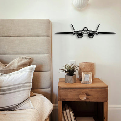 Su 57 Classic Aircraft Silhouette Metal Wall Art - Tinvibe