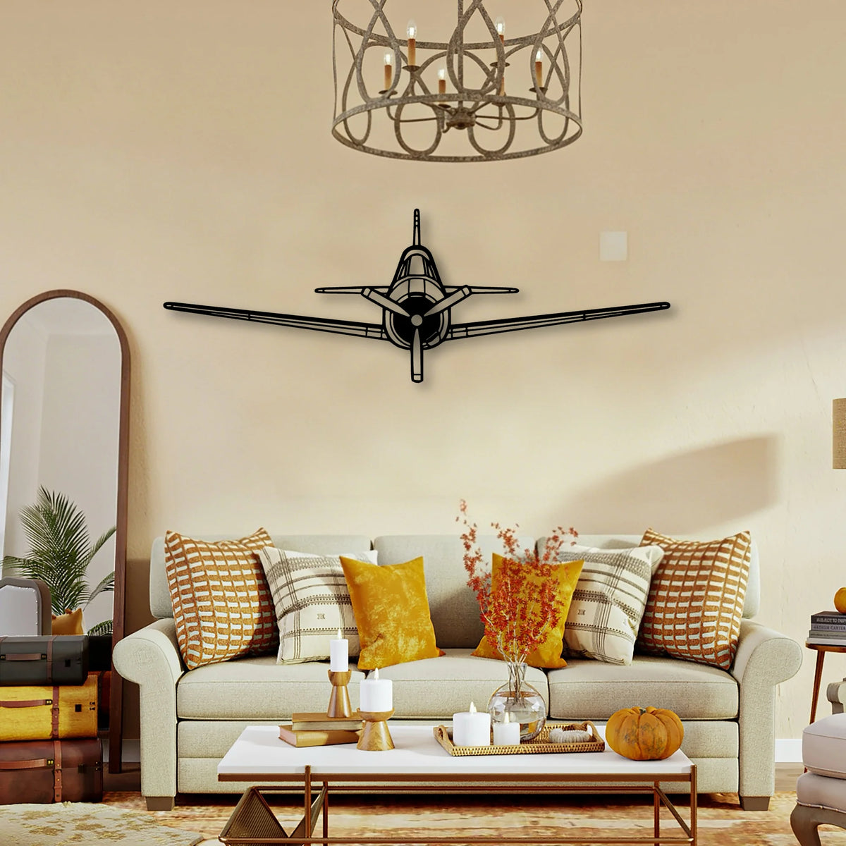 T 28 Trojan Classic Aircraft Silhouette Metal Wall Art - Tinvibe