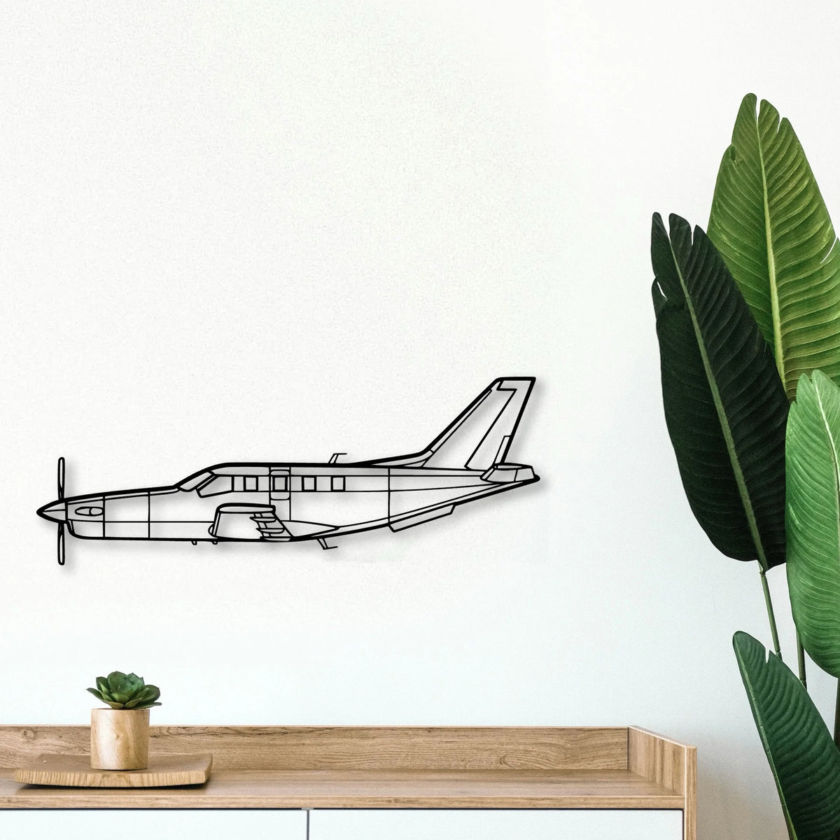 Tbm 700B 2 Classic Aircraft Silhouette Metal Wall Art - Tinvibe