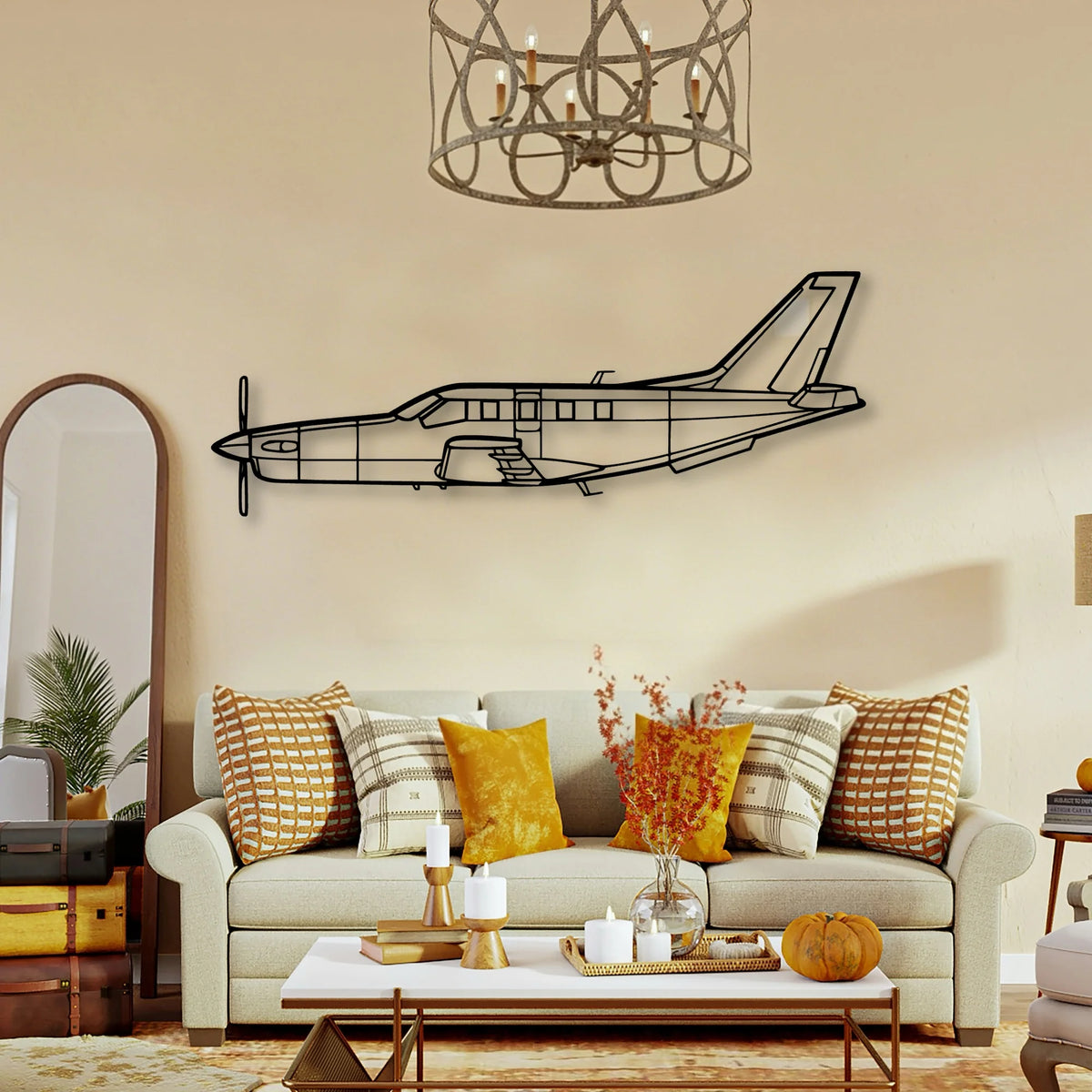 Tbm 700B 2 Classic Aircraft Silhouette Metal Wall Art - Tinvibe