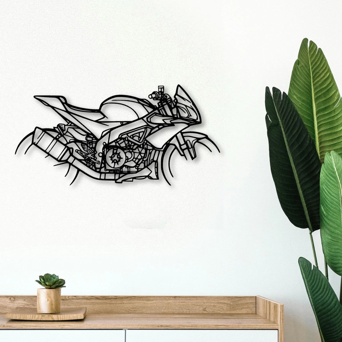 Tuono 2018 2 Classic Motorcycle Silhouette Metal Wall Art - Tinvibe