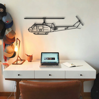 Uh 1 Med Huey Classic Aircraft Silhouette Metal Wall Art - Tinvibe