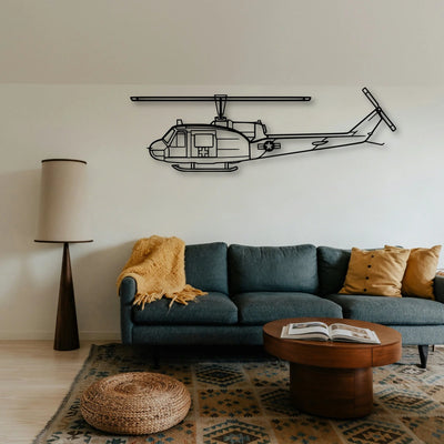 Uh 1 Med Huey Classic Aircraft Silhouette Metal Wall Art - Tinvibe