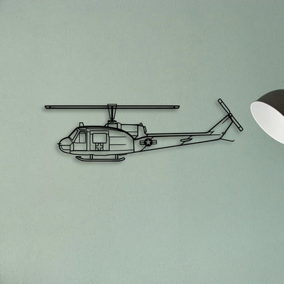 Uh 1 Med Classic Aircraft Silhouette Metal Wall Art - Tinvibe